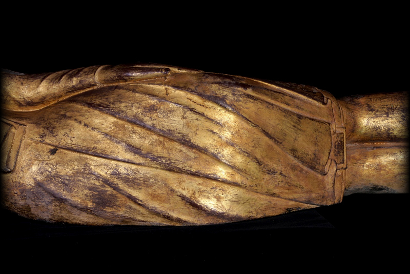 Extremely Rare Early 19C Wood Mandalay Reclining Buddha # A141